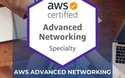 Feature image for a blog post titled "AWS Advanced Networking Specialty – My Journey", displaying the hexagon-shaped AWS Certified Advanced Networking Specialty badge, symbolizing the achievement and expertise in AWS networking.