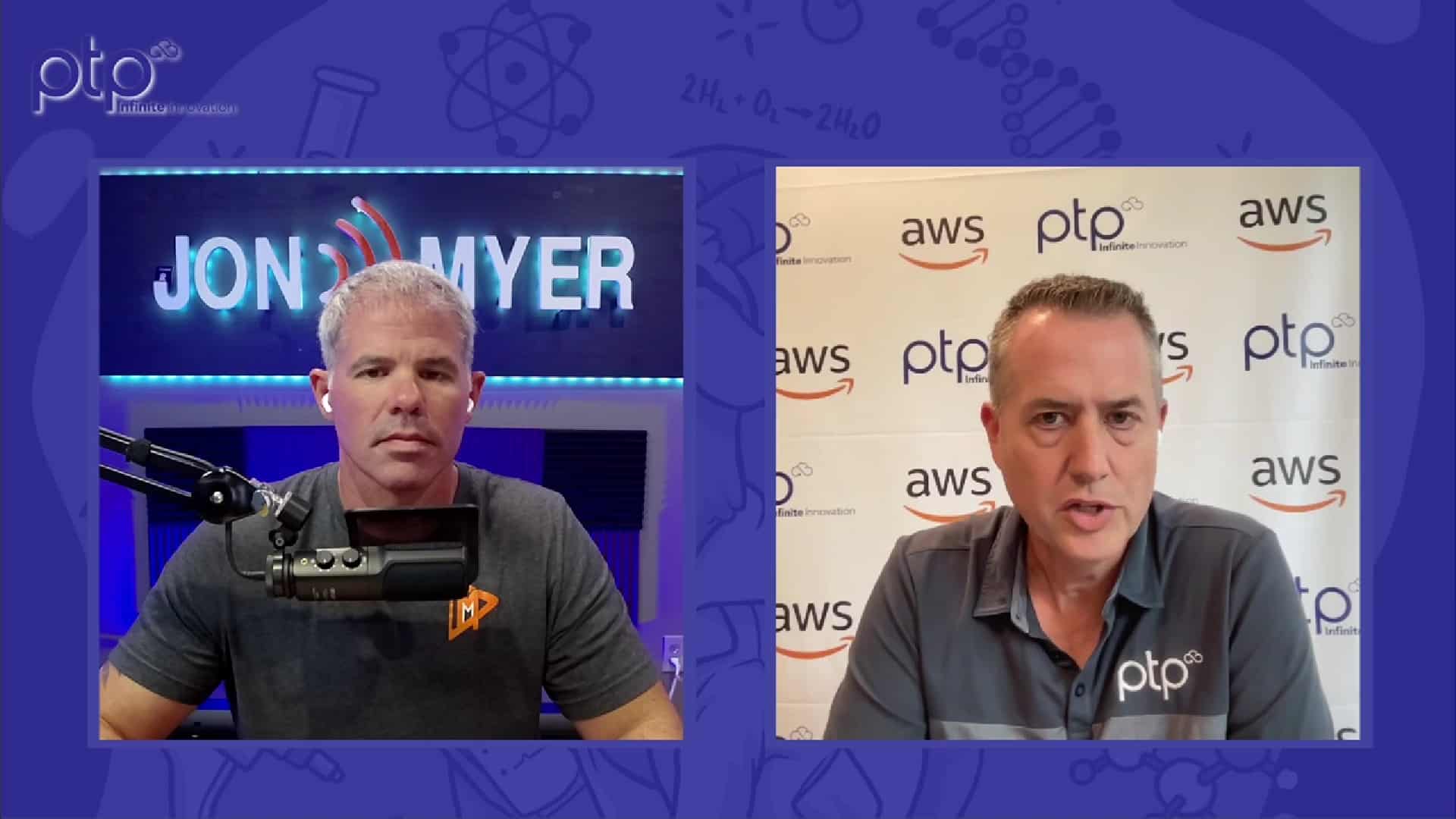Screenshot from PTP’s LinkedIn Live event featuring Jon Myer and Ethan Simmons discussing 