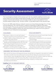 PTP-Security-Assessment This is the cover page of our whitepaper, "Security Assessment with PeakPlus SECURE"