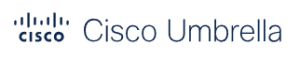 Logo of Cisco Umbrella featuring the Cisco logo next to the text 'Cisco Umbrella' in black.